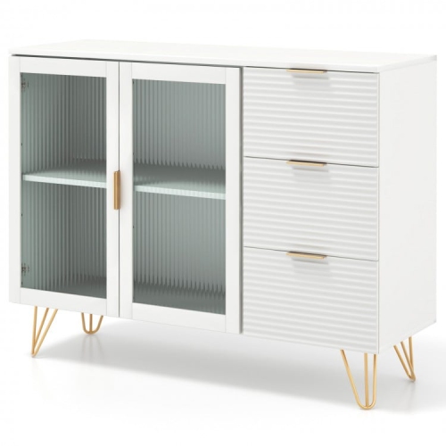 SLICKBLUE  Modern Sideboard Buffet Cabinet With 2 Doors And 3 Drawers for Dining Or Living Room