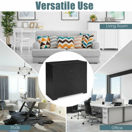 Classeur de bureau avec 2 grands tiroirs et barres ajustables pour le rangement des dossiers de format lettre et ministre