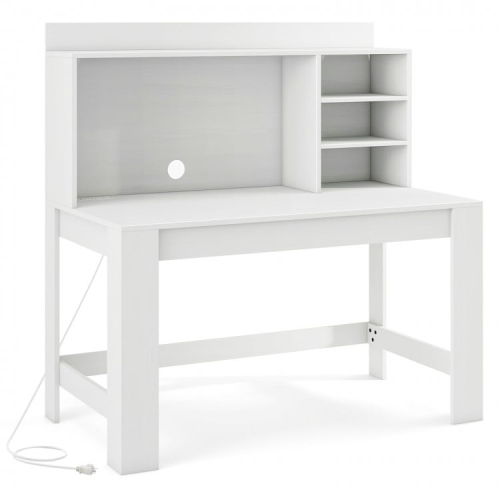 Computer Writing Desk with Anti-Tipping Kits and Cable Management Hole for Neat Setup