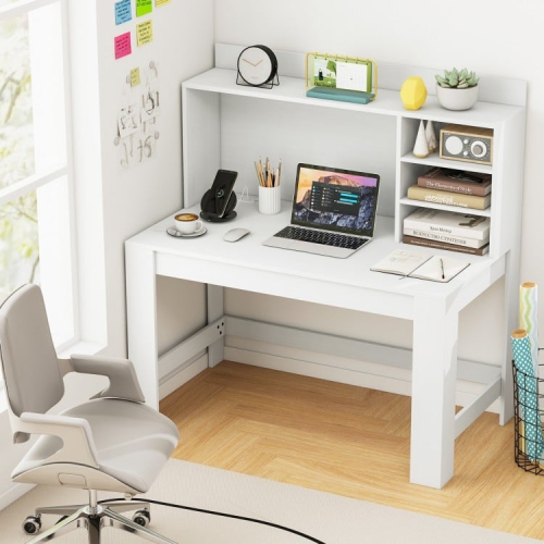 Computer Writing Desk with Anti-Tipping Kits and Cable Management Hole for Neat Setup