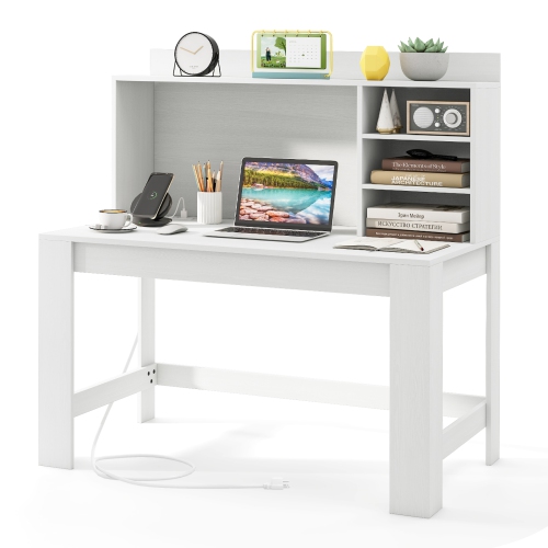 Computer Writing Desk with Anti-Tipping Kits and Cable Management Hole for Neat Setup