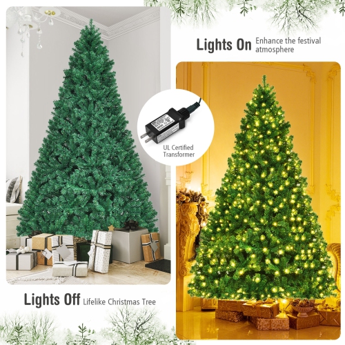 PVC Christmas Tree with LED Lights, Easy Setup for Seasonal Decoration