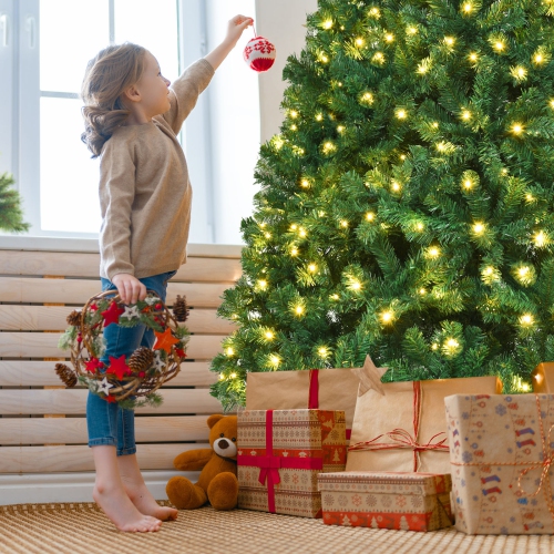 PVC Christmas Tree with LED Lights, Easy Setup for Seasonal Decoration