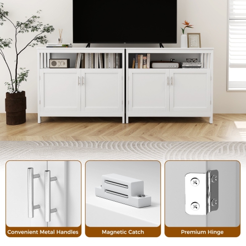 Rattan Wicker Outdoor Bar Cart with Storage Cabinet and Multiple Hooks for Drinkware