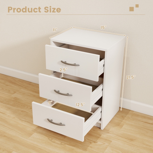 3-Tier Storage Nightstand – Compact Organizer Table for Home or Apartment