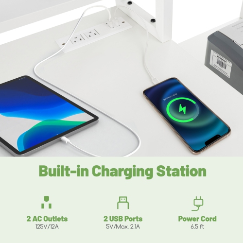 Bureau avec support pour moniteur et tiroir classeur, idéal pour la maison ou le bureau