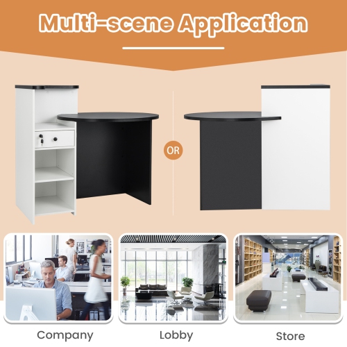 Office Desk with Open Shelf and Lockable Drawer for Organized Workspace