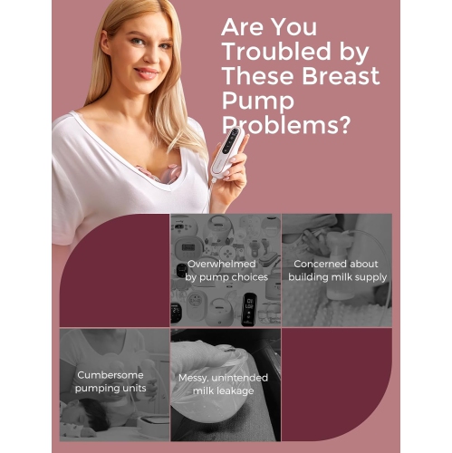 Momcozy Breast Pump V2 Pro Ultra-Lightweight, Hands-Free & Portable Wearable Pump with Upgraded Integrated DoubleFit Flange, Quiet & Leak-Proof