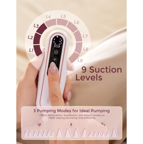 Momcozy Breast Pump V2 Pro Ultra-Lightweight, Hands-Free & Portable Wearable Pump with Upgraded Integrated DoubleFit Flange, Quiet & Leak-Proof