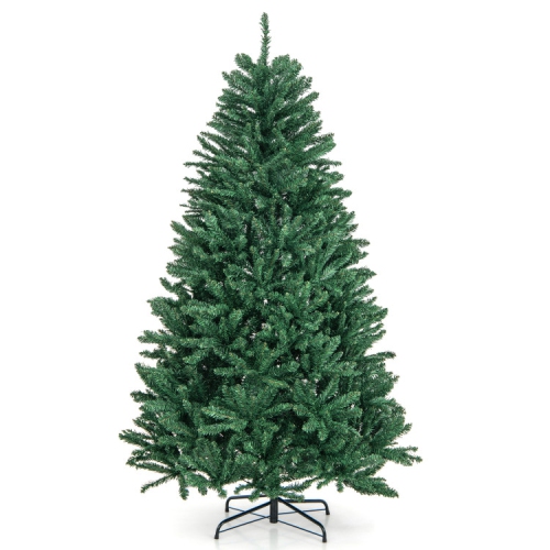 SLICKBLUE  Full Shape Hinged Christmas Tree With Sturdy Metal Stand for Indoor Holiday Decor