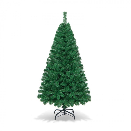 SLICKBLUE  Artificial Hinged Christmas Tree With Solid Metal Stand And Pvc Branches