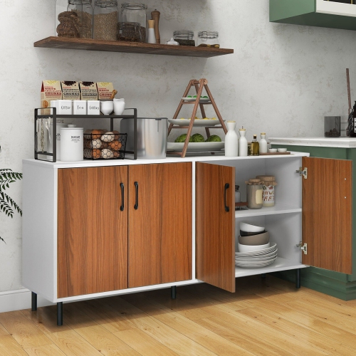 4-Door Kitchen Buffet Sideboard for Dining Room Storage and Organization