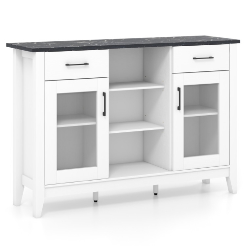 SLICKBLUE  Buffet Storage Cabinet With 2 Drawers And Adjustable Shelves for Dining Room