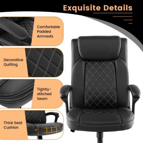 High Back Ergonomic Executive Chair with Thick Headrest Cushion for Comfort