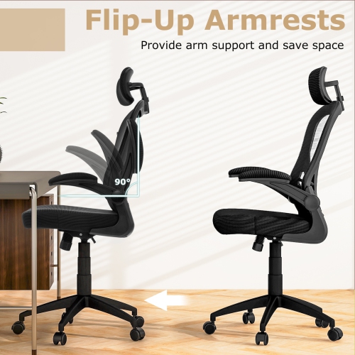 Mesh Office Chair with Adjustable Height and Ergonomic Design for Home Office