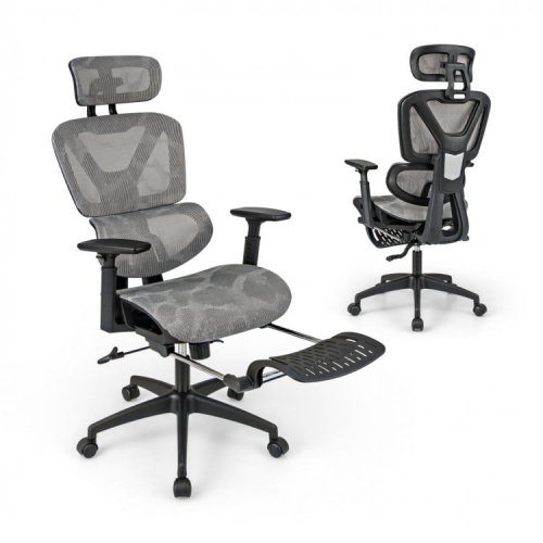 SLICKBLUE  Mesh Task Chair With Tilting Backrest And Retractable Footrest for Office Use
