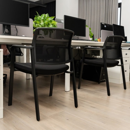 Set of 2 Stackable Chairs with Padded Seats, Ideal for Reception or Waiting Area