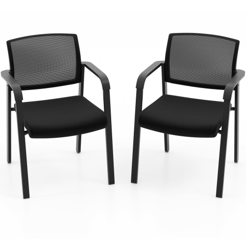 Set of 2 Stackable Chairs with Padded Seats, Ideal for Reception or Waiting Area