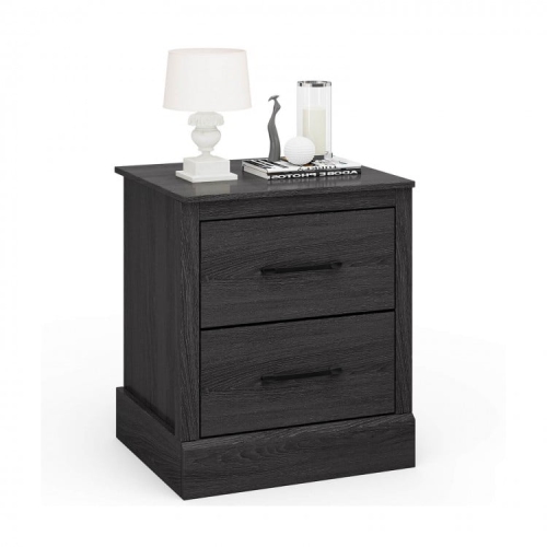 SLICKBLUE  Compact Wood Nightstand With Storage Drawers for Bedroom Or Living Room