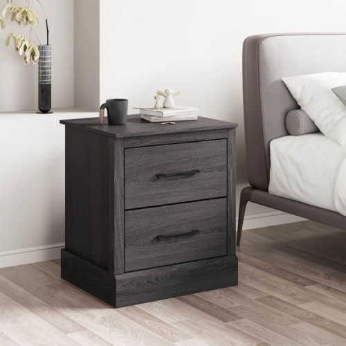 Compact Wood Nightstand with Storage Drawers for Bedroom or Living Room