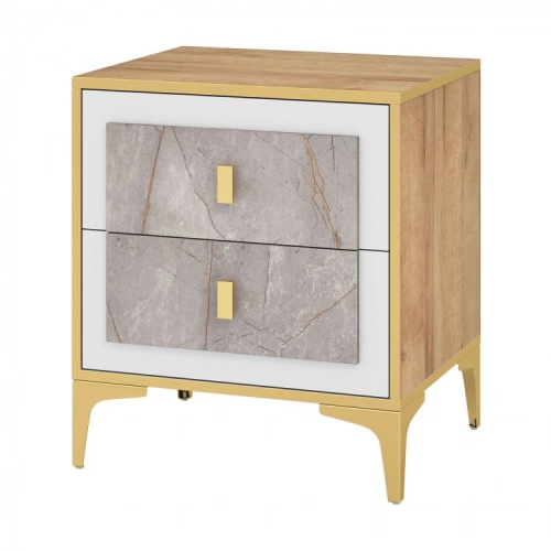 SLICKBLUE  Modern Nightstand – 2 Pull-Out Drawers for Bedroom Or Sofa Side Storage