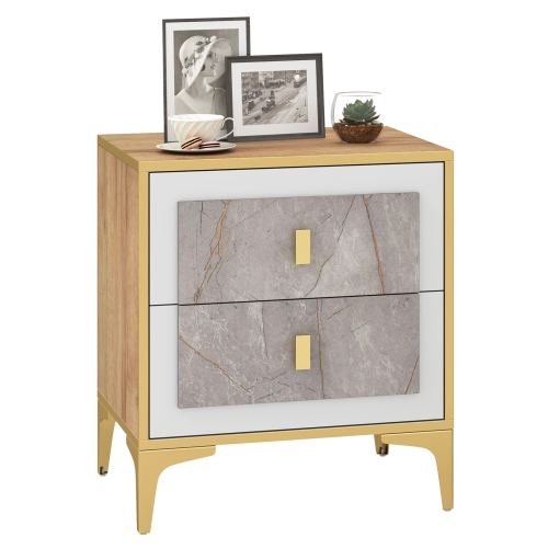 Modern Nightstand – 2 Pull-Out Drawers for Bedroom or Sofa Side Storage