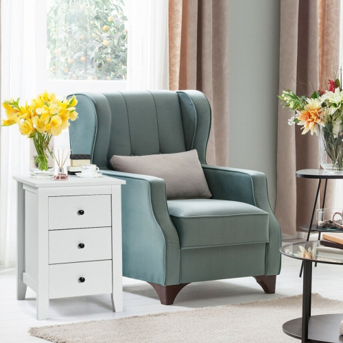 Set of 2 Modern Nightstands – Wooden Bedside Cabinets with Drawers