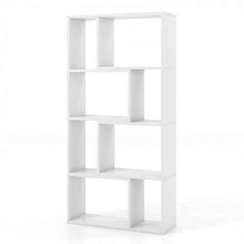 SLICKBLUE  4-Tier Geometric Bookshelf With 8 Cubes for Living Room Or Bedroom Storage