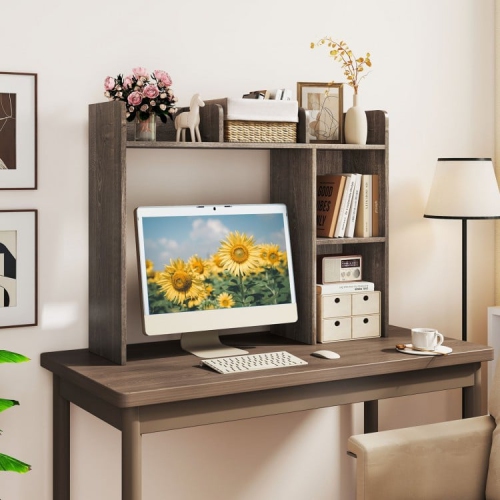 3-Tier Desk Bookshelf with 4 Shelves, Perfect for Home Office or Study Use