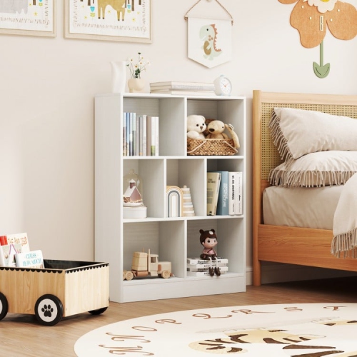 Kids Freestanding Bookshelf with 7 Sections for Nursery or Classroom Use