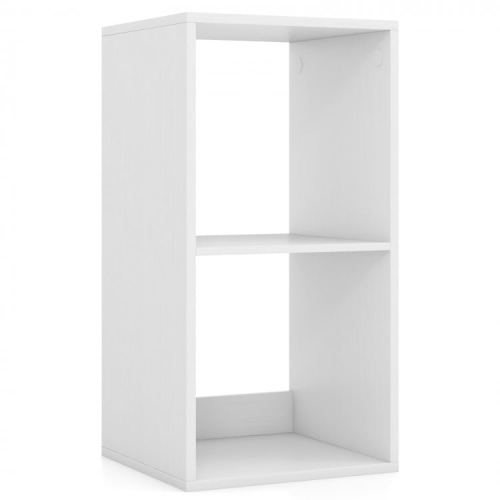 SLICKBLUE  Compact 2-Cube Bookcase With Guardrail, Ideal for Bedroom Or Living Room