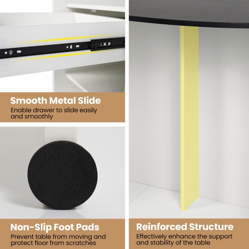 Modern Reception Desk with Oval Tabletop, Front Counter for Office or Salon