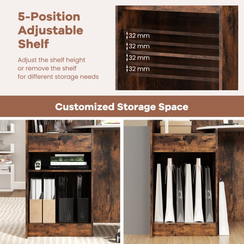Modern Reception Desk with Oval Tabletop, Front Counter for Office or Salon