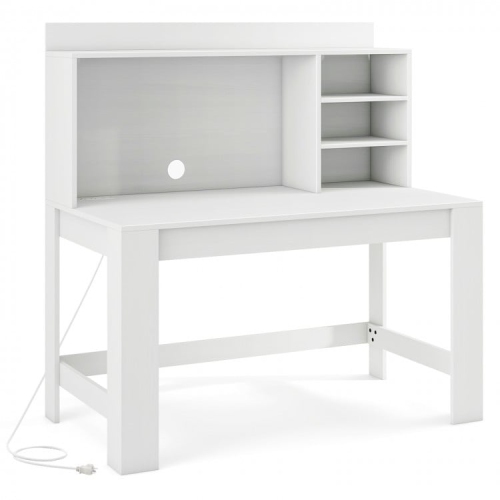 SLICKBLUE  Modern Computer Desk With Hutch And Storage Shelves for Home Office