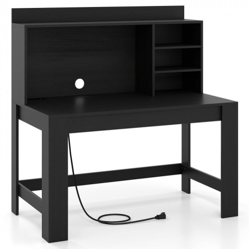 SLICKBLUE  Modern Computer Desk With Hutch And Storage Shelves for Home Office