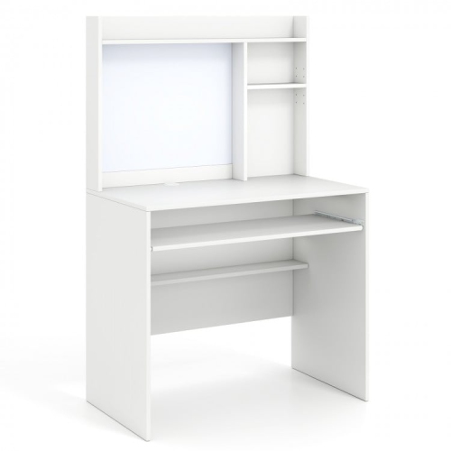 SLICKBLUE  Computer Desk With Hutch And Magnetic Whiteboard, Ideal for Small Offices