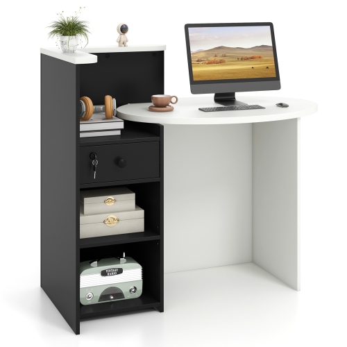 Bureau avec tablette ouverte et tiroir verrouillable pour un espace de travail organisé