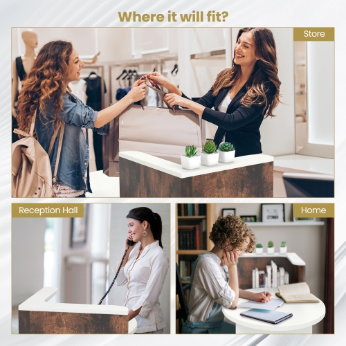 Office Desk with Open Shelf and Lockable Drawer for Organized Workspace