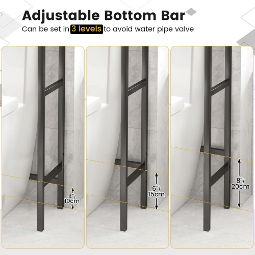 Costway 3-Tier Over-The-Toilet Bathroom Spacesaver Storage Rack Standing Shelf Organizer