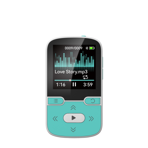GREEN SCENIC  1.2 Inch Bluetooth 5.3 Mp3 Player \w Clip - Sports Pedometer, Listen to Music, Voice Recorder, 320×240 Color Screen, Support