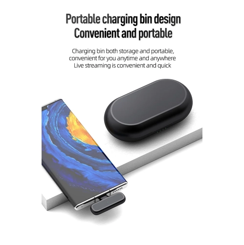 Micro-cravate sans fil avec interface de type C, adapté aux téléphones mobiles, aux ordinateurs, aux diffusions en direct, aux enregistrements vidéo