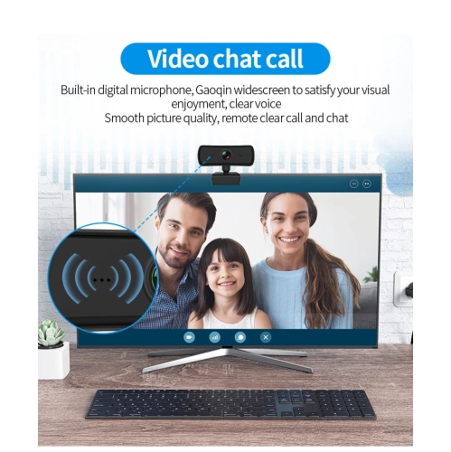 Caméra d'ordinateur Conférence en direct Mise au point fixe Plug and Play Enseignement vidéo HD Caméra Web, vidéo 2K, résolution 2560 x 1440,