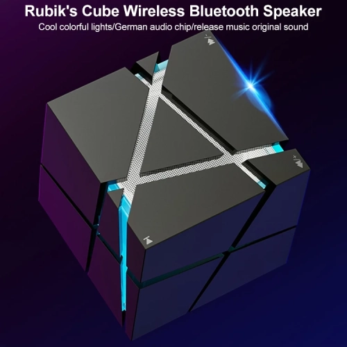 Magic Cube Bluetooth Smart Speaker Creative Colored Lights Mobile Phone Subwoofer Portable Wireless Mini Speaker Gift-White
