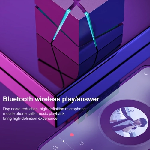 Magic Cube Bluetooth Smart Speaker Creative Colored Lights Mobile Phone Subwoofer Portable Wireless Mini Speaker Gift-White