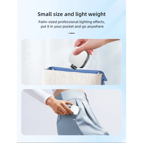 Portable Mobile Phone Selfie Light, Magnetic Selfie Light with Mini Travel Makeup Mirror, Suitable for iPhone 16/15/14