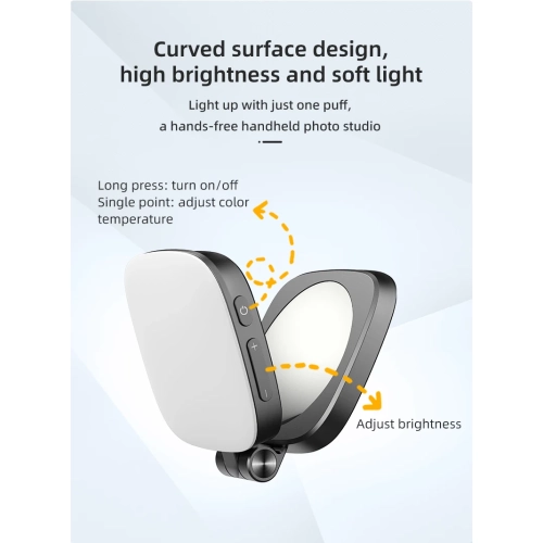 Portable Mobile Phone Selfie Light, Magnetic Selfie Light with Mini Travel Makeup Mirror, Suitable for iPhone 16/15/14