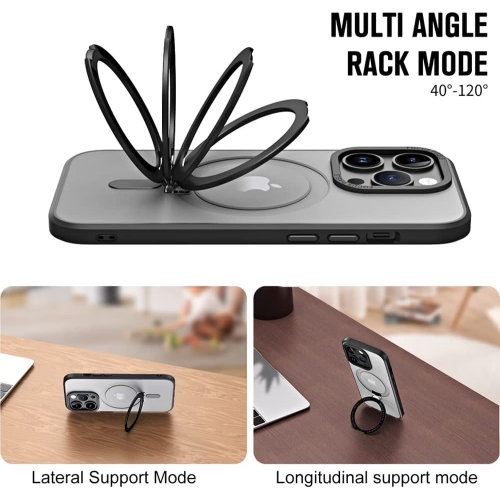 Applicable to iPhone 16 Pro mobile phone case, magnetic hidden ring holder, mobile phone case, transparent anti-fall Apple protective case,