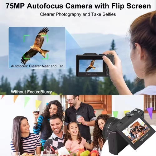HD flip screen CCD digital camera WIFI transmission student retro micro-single entry portable card machine - black [64G memory card + card reader + 2