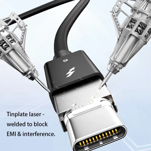 Câble de données Thunderbolt 5 complet Transmission 80&nbsp;Gb/s 240&nbsp;W chargement rapide mini hôte de type C5K Résolution 2