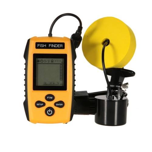 Échosondeur 100&nbsp;m de qualité marine avec sondeur grand-angle de 45°, sondeur Echo HD et transducteur d'alarme sonore – Détecteur de pêche